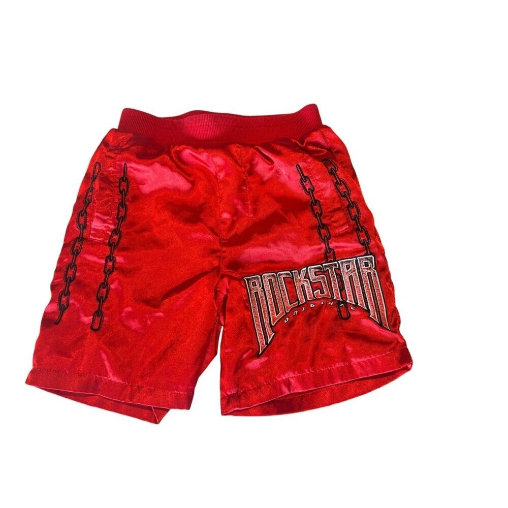 Rockstar Toddler Boys Red Boxing Shorts